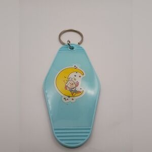 Retro Rainbow Brite Sprite Motel Keychain Blue Handmade UV Resin Sealed 80s Kid